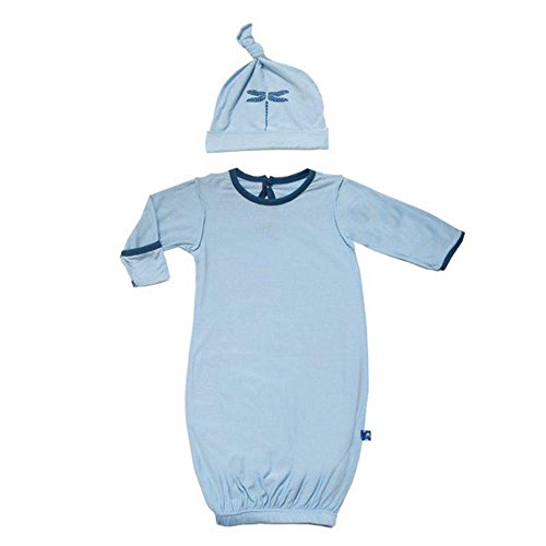 Image of KicKee Pants Boys and Girls Print Layette Gown and Knot Hat Set for EB Butterfly Children