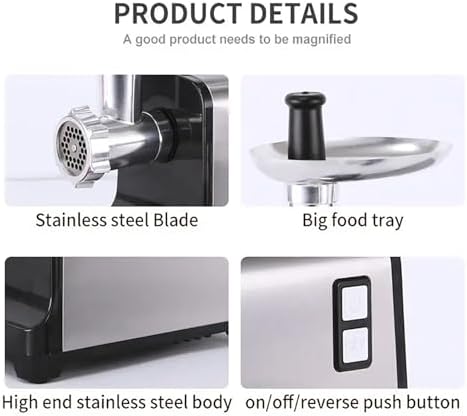 Electric Meat Grinder, Portable Mincer with Aluminum Alloy Tray, 350W, 3 Cutting Boards, Easy to Clean, Ideal for Home and Kitchen