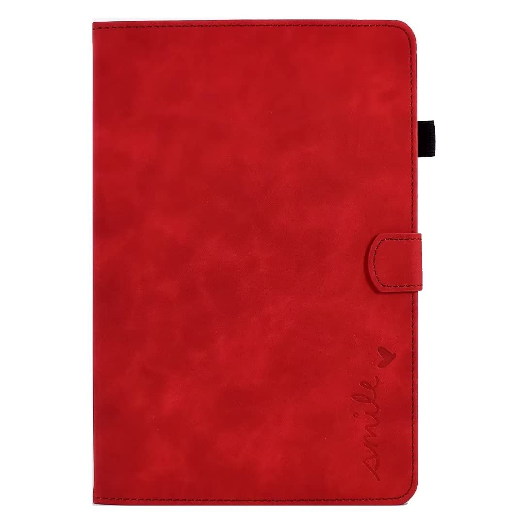 Étui portefeuille magnétique en cuir PU compatible avec tablette PC Kindle Paperwhite 4/3/2/1 (rouge)