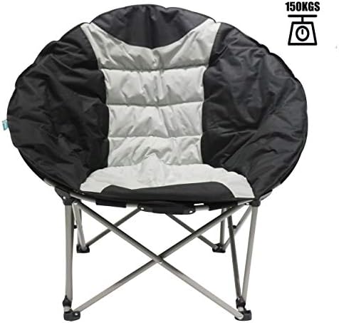 Homecall 30054 XXL Camping folding moonchair 600D polyester black creamy-white, 95.0 cm*106.0 cm*87.0 cm