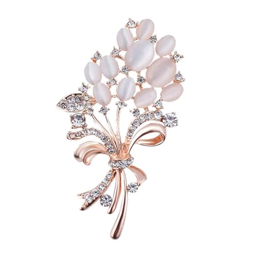Image of Large Brooch Pin Austrian Crystal Leaf Shape Bouquet Rhinestone Scarf Decoration Wreath Cloth Brooches Pins For Women Girls