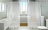 HelloAuto 1.7 TIMES THICK Shower Curtain Liner Clear Mildew Resistant Bath Curtain Liner Set with 12 Hooks Waterproof PEVA (72x72 in)-Clear