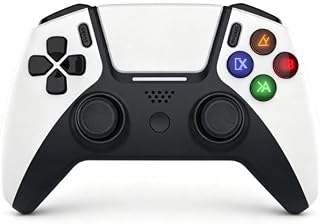 plump tiger Replacement for PS3 Controller, Wireless Bluetooth Controller Gamepad, Vibrating Controller for PS3 with Charger Cable Cord Thump Grips(1 Piece)(White)
