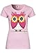 Produktbild METRA M30 F288N Damen T-Shirt mit Motiv Pink Owl, Größe:L, Farbe:Light Pink