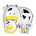 Kleinkindplatte Baby Teller Geschirr Kinder Cartoon Fütterungsgerichte Kinder Natürliche Bambusfaser Geschirr Mit Schüssel Gabel Tasse Löffel 5pcs / Set Kindersätze (Farbe : Cow, Size : 5pcs)