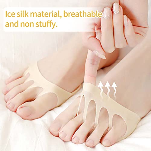 Image of SooGree 5 Pairs Ball of Foot Cushion,Thicken Forefoot Cushion Pad,Forefoot Metatarsal Invisible Socks Pads, Reusable Honeycomb Fabric Foot Pads for Women Men Prevention Pain Relief