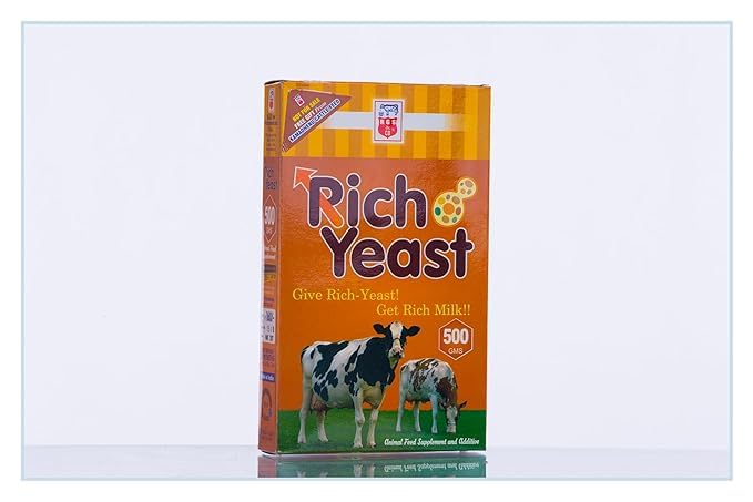 RGS Vet Rich Yeast Cattle Feed Food | Support Robust Growth | Booster Powder Feed Supplement for Cow, Goat, Hen | Livestock Poultry & Farm Animals | 500 (Grams)