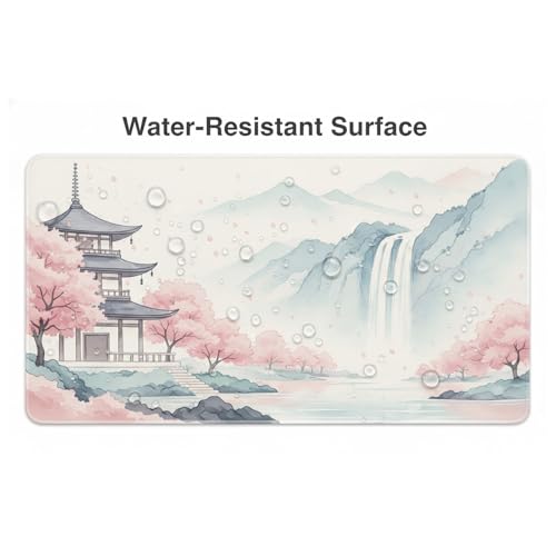 Large Japanese Desk Mat Cherry Blossom Mouse Pad, XL Pink Desk Pad for Keyboard and Mouse, Waterproof Non-Slip Desk Protector for Home Office, Aesthetic Desk Accessories, 31.5 x 15.7 Inch — view 4