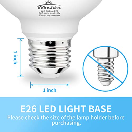 Winshine G25 Globe Light Bulbs, 8 Pack Led Vanity Light 5000K Daylight For Bathroom Vanity Makeup Mirror thumb #4