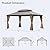 Gardenbee 12x16 FT Patio Outdoor Gazebo with Double Galvanized Steel Roof, Included Netting and Curtains, for Yard and Lawns