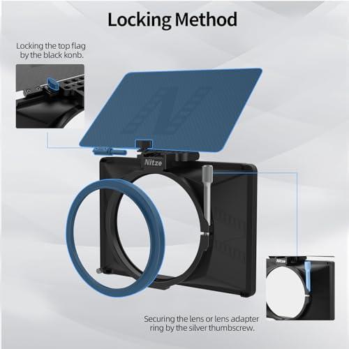 Matte Box 4x5.65 Légère Nitze Multi-Objectifs avec Support de Tige 15mm MB15AK