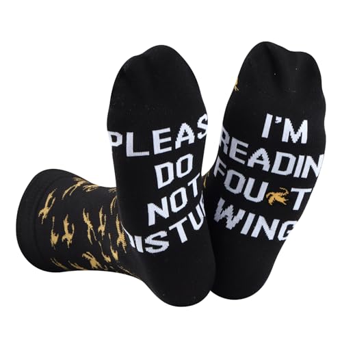 TSOTMO Bookish Socks Gifts For Readers Please Do Not Disturb I’m Reading F Wing Socks Gift2