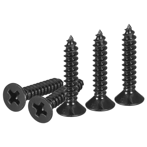 Image of DTGN 100Pcs 6 inch x3 /4 inch Flat Head Wood Screws, Self Tapping Screws Black