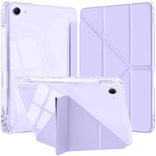YeaQuelior Etui Kompatybilny z Xiaomi Redmi K Pad 2 8.8" 2026 z Uchwytem na Ołówek, Funkcją Automatycznego Budzenia/Snu, Przezroczystym Etui Ochronnym z Tyłu (Fioletowy)