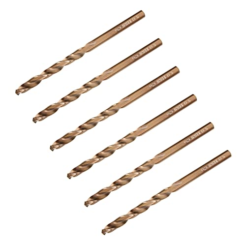 Utoolmart ツイストドリル ドリル セット ツイストドリルビット ドリル径5mm 全長80mm シャンク径5mm 6個入り 麻花ドリルビットセット 鉄工用ドリルド 電動ドリルビット ドリル刃セット高速度鋼工具 HSSビット 掘削工具 穴あけ DIY 電動工具 シャンパン
