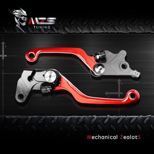 MZS Red Dirt Bike Brake Clutch Levers Pivot Adjustable CNC Compatible with CRF150R 2007-2026 / CR80R CR85R 1998-2007 / CR125R CR250R 1992-2003 / CRF450R 2002-2003 / CR500R 1996-2001 - Thumbnail 6