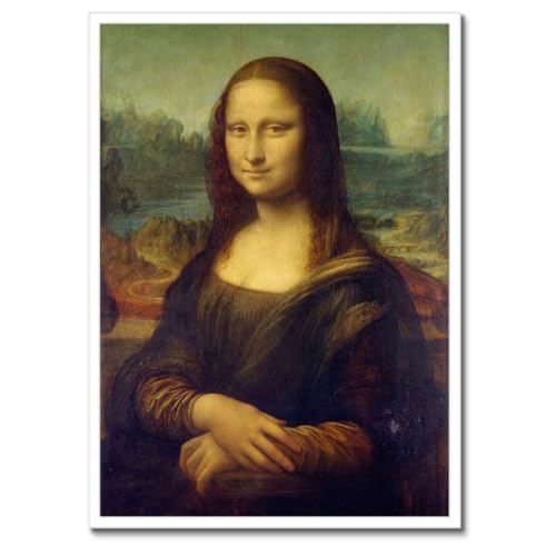 Poster Mona Lisa cadre noir 50x70 tableau decoration murale Leonardo da Vinci