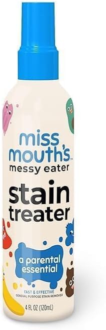 Miss Mouths Messy Eater Stain Treater Spray-Fabric Remover For Spots On Clothes,Underwear,Carpets,Linens,Laundry,Grease All Color Stain Remover Fabric,Denim,Down,Jacket,Strip (PACK OF 1)