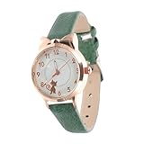 CLISPEED Reloj para Niñas con Diseño de Gato Luminoso de Cuarzo Correa y para Escolar y Casual