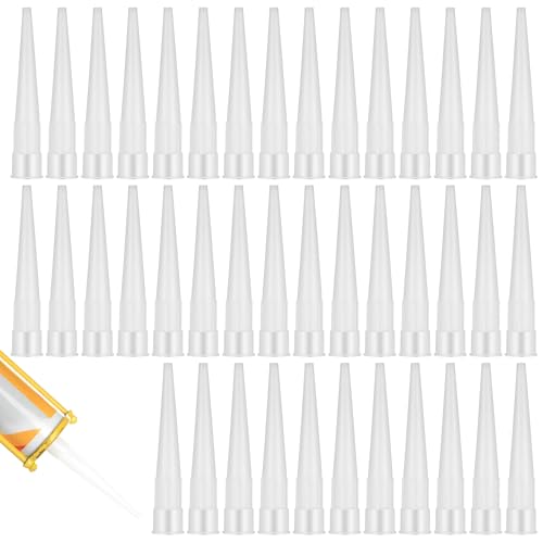 60 Stück Silikontüllen Kartuschenspitzen, Silikon Düsen, Silikon Spitzen Tüllen für Silikonkartuschen Silikondüsen Ersatzspitzen, Silikonspritze Aufsätze für Klebedichtmittel Kartuschenpistole
