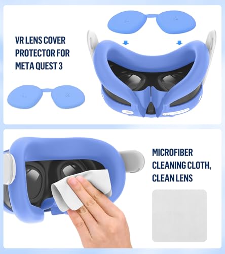 image for YRXVW Silicone Cover Set Compatible with Meta/Oculus Quest 3 Accessori