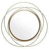 FIXOSHEE Espejo de Pared Redondo Colgante de Hierro Forjado con Marco Delicado Decorativo para Baño Dormitorio y Recibidor Resistente y Fácil de Instalar