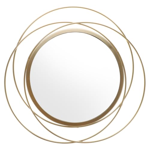 Garneck Specchio da Parete Rotondo in Ferro Battuto 37 CM Cornice Decorativa Specchio Decorativo per Casa Ingresso e Bagno Design Sospeso Salvaspazio