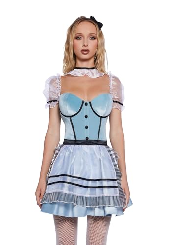 Disfraz Completo Dolls Kill Looking Glass Girl Azul Talla S