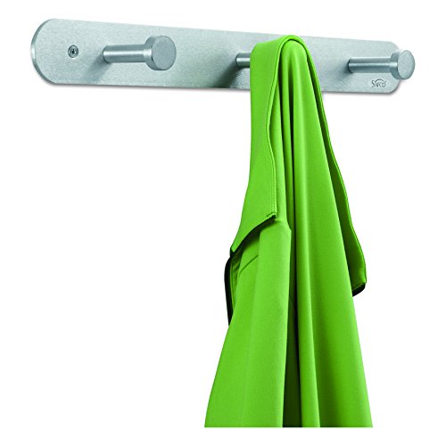 Safco 4201 Nail Head Wall Coat Rack, Three Hooks, Metal, Satin Aluminum #TOP2