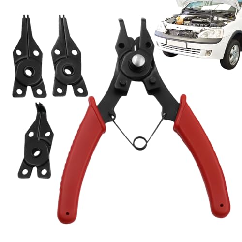 Derwrtup Pinza de resistente, 4 en 1, para interior y exterior, alicates para anillos de retención, para reparación de automóviles, mecánicos eléctricos, trabajos domésticos, joyas, alambre