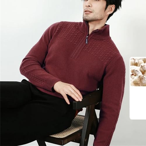 Mens Spring Traveling Half Height Zipper Sweater Cotton Wool Warm Fashion Business Style Pullovers3