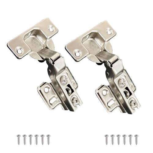 Image of VOLO Cabinet Hinges, Set of 1 (2 Pieces) for Furniture, Wardrobes, Doors, and Storage Units | (2D Normal (Mild Steel), 8 Crank | Half Overlay)