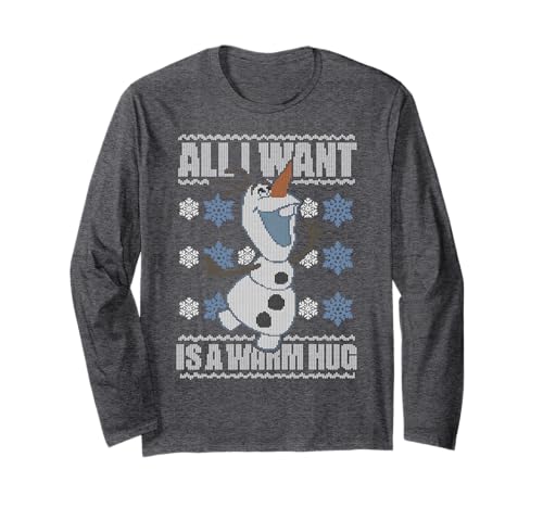 Pull moche Olaf Reine des Neiges t-shirt manches longues idée cadeau fêtes de fin d'année