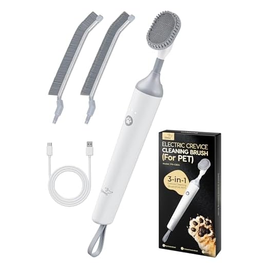 PalNests Eléctrico Mascota Cepillo de Limpieza, 3 en 1 Grietas y Esquinas Cepillo, Cerdas Duras y V-Diseño, 3 Niveles, Luz LED, para Garras y Barbilla de Perros y Gatos, Mascotas Limpieza Suministros