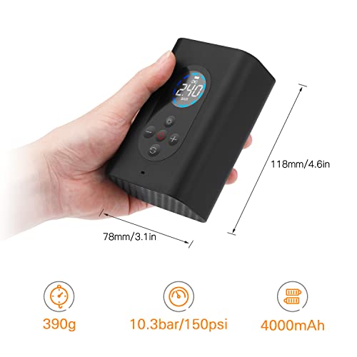 Bomba Automática Portátil,Compressor de ar de carro 3 em 1 Inflator de pneu sem fio Bomba automática