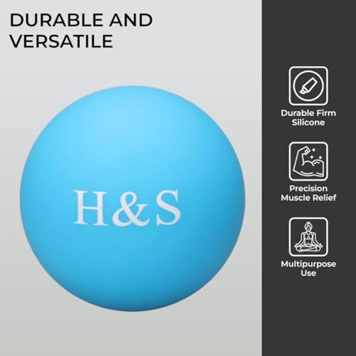 H&S 2X Massage Lacrosse Ball - Massage Ball - Muscle Roller - Firm Jumbo Therapy Sphere - Therapy Ball