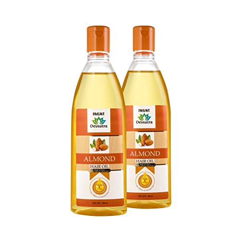 Jagat Almond Hair Oil 13.6 Oz. Combo Pack | with Vitamin E Nourishment Non Sticky and Non Greasy for Silkier & Strong Hair - (Pack of 2, 6.8 Oz X 2)