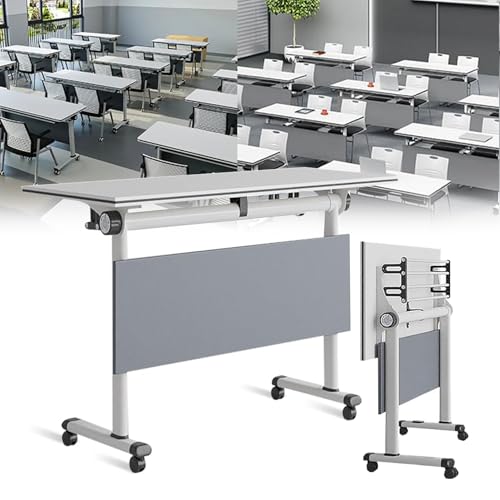Table de salle de réunion pliable et rectangulaire blanche - 2