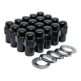 Picture of Cragar Standard Mag Lug Nut 12x1.25 Black with Chrome Offset Washer Set of 20 Pcs