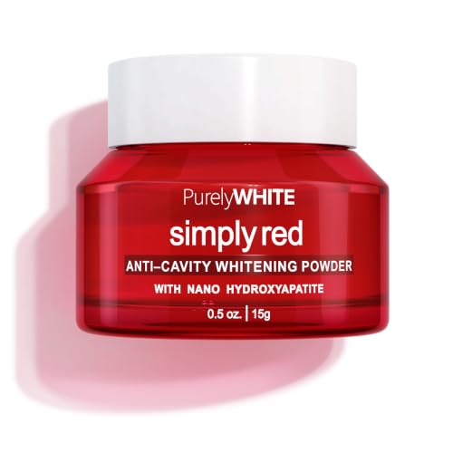 PurelyWHITE DELUXE, Updated Design Anti-Cavity Whitening Powder - Removes Stains, Flouride-Free, Nano Hydroxyapatite (nHA) Enamel-Safe Toothpaste Whitening Powder for Coffee, Tea, Food and Wine