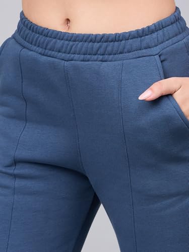 Image of 98 Degree North Women Flared Fleece Track Pants-GL1315-ALMOND