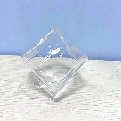 Modern Refillable Glass Oil Lamp Oil Lamp Unscented Ornament With Wick For Essential Oil Emergency Household Decoration Friend, Cubic, Multiple Sizes #TOP4