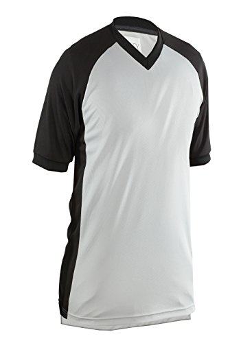 Smitty Comfort Tech Performance Mesh V Neck Shirt, Black Raglan Sleeve/Side Panel, X-Large