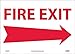 NMC FERAPB FIRE EXIT Sign ? 14 in. x 10 in. Pressure Sensitive Vinyl Sign with Right Arrow Graphic, Red Text on White Base