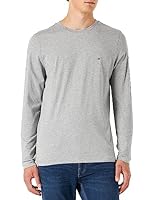 Tommy Hilfiger Men's Tommy Logo Long Sleeve Tee, Grey, XS