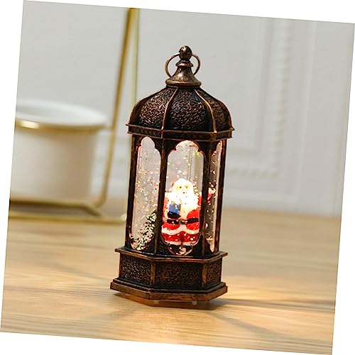 Lámpara hexagonal de Navidad tipo linterna de plástico con luces LED decorativas 5