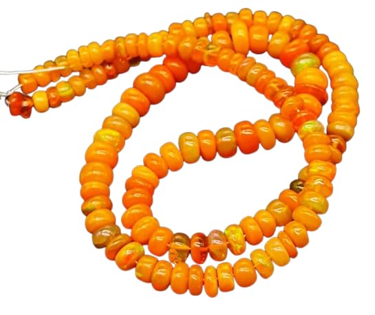 Opale éthiopienne en perles rondelles orange de 5,5x3 mm pour création de bijoux artisanaux DIY