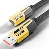 Basesailor 4-in-1 Multi-Function Nylon Braided Fast Charging Cable with Lightning to USB-C,USB-C2C,Lightning to USB,Durable Metal Flat Design,Fast Data Transfer for iPhones,Smartphones & More