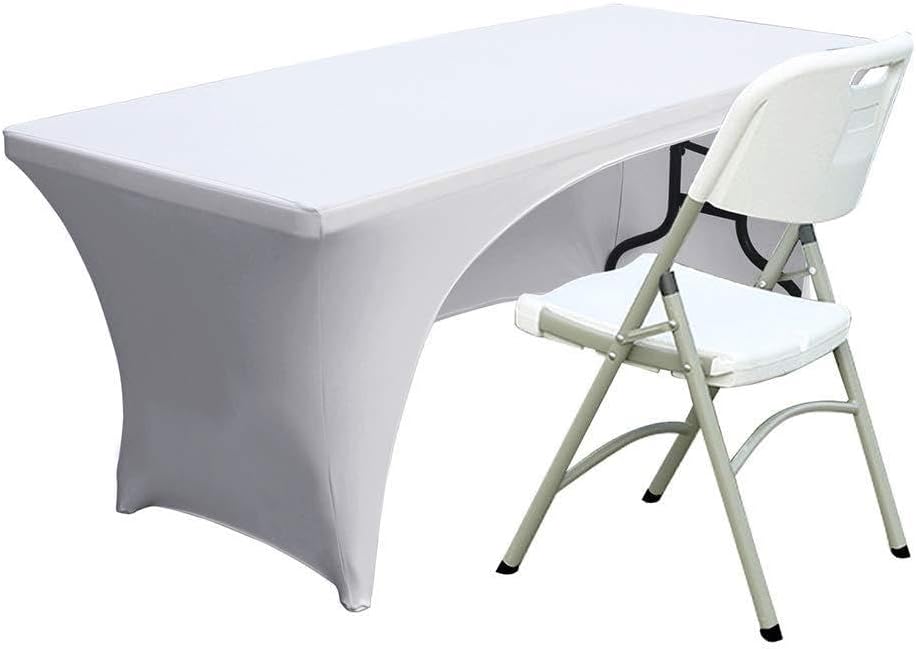 ABCCANOPY 6FT Spandex Tablecover and 6ft Spandex Open Back Table Cover Fitted Polyester Tablecloth Stretch Spandex Tablecover-Table Toppers