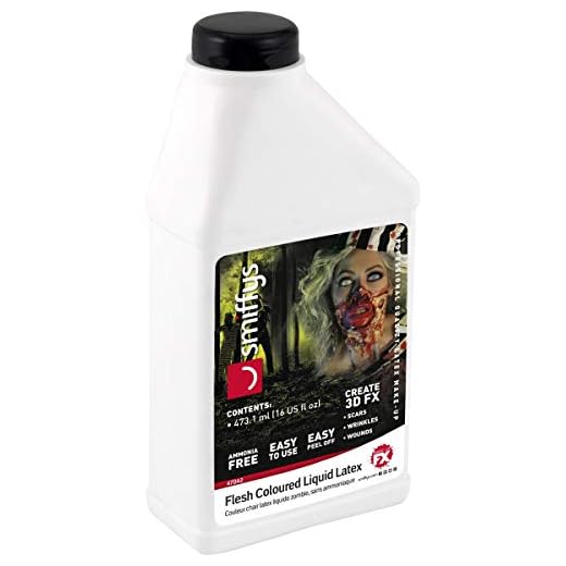 Smiffys Látex líquido look zombi, bajo en amoniaco, Piel, 473,17ml/16 US fl.oz Halloween